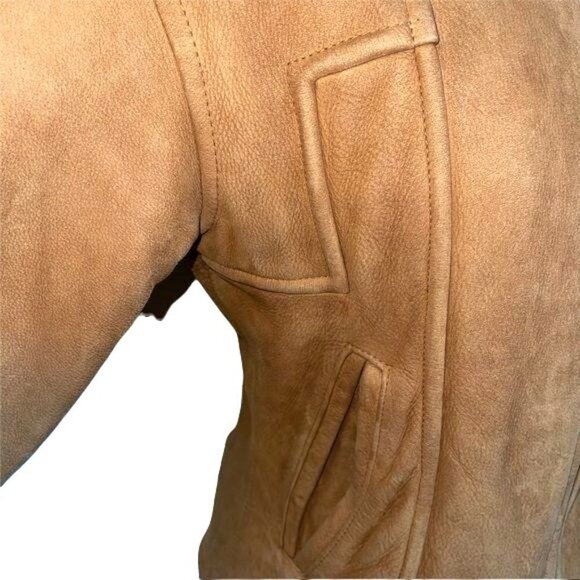 Beyond Sport California Moto Jacket Womens Small Leather Caramel Zip Sleeves - Picture 6 of 15